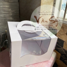 Mẫu Hộp Bánh Kem Cao 20cm - Mẫu Trắng