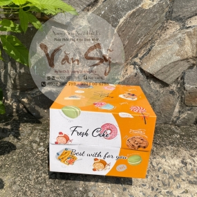 Hộp Bánh Kem Giá Rẻ Cao 18cm mã Cam Tươi