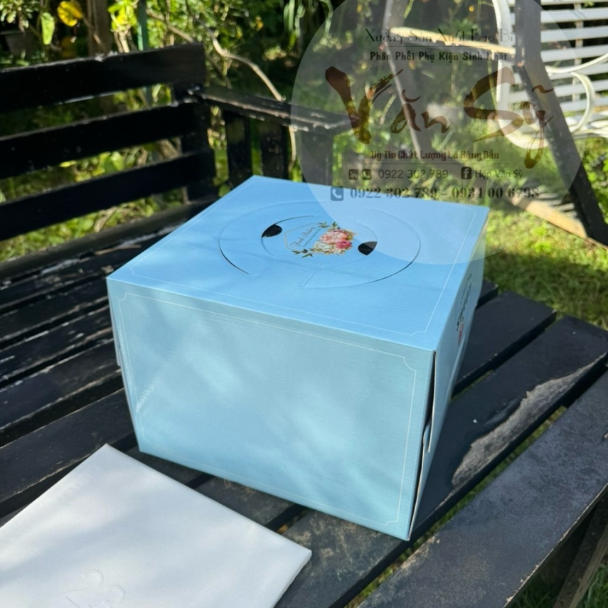 Mẫu Hộp Bánh Kem Cao 18cm - Màu Xanh Dương - Mã XD4