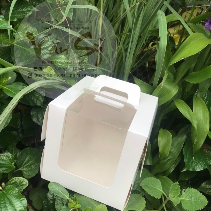 Mẫu Hộp Bánh Kem Cao 16cm - 20cm - Mẫu Trắng