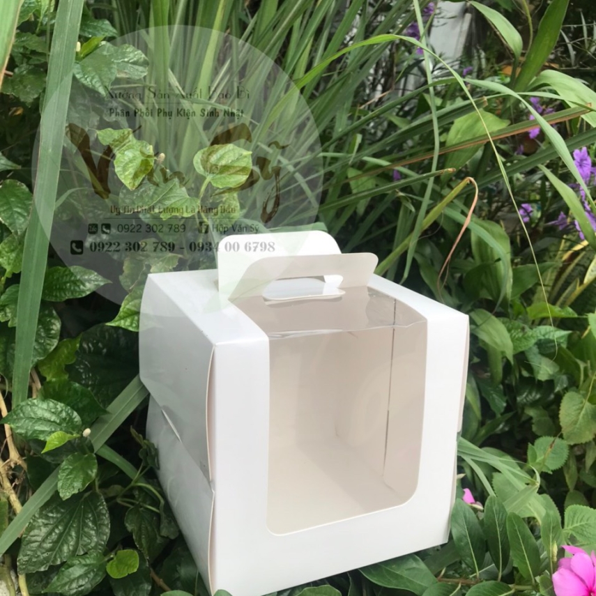 Mẫu Hộp Bánh Kem Cao 16cm - 20cm - Mẫu Trắng