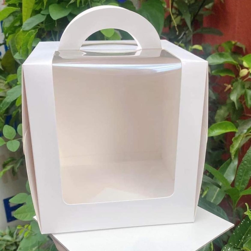 Mẫu Hộp Bánh Kem Cao 16cm - 20cm - Mẫu Trắng