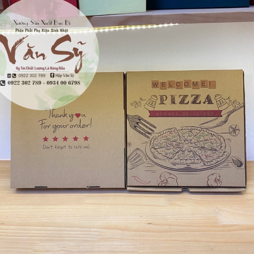 Hộp Đựng Bánh Pizza - Màu Trắng Hoặc Nâu