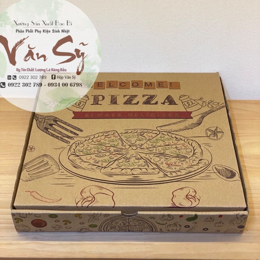 Hộp Đựng Bánh Pizza - Màu Trắng Hoặc Nâu