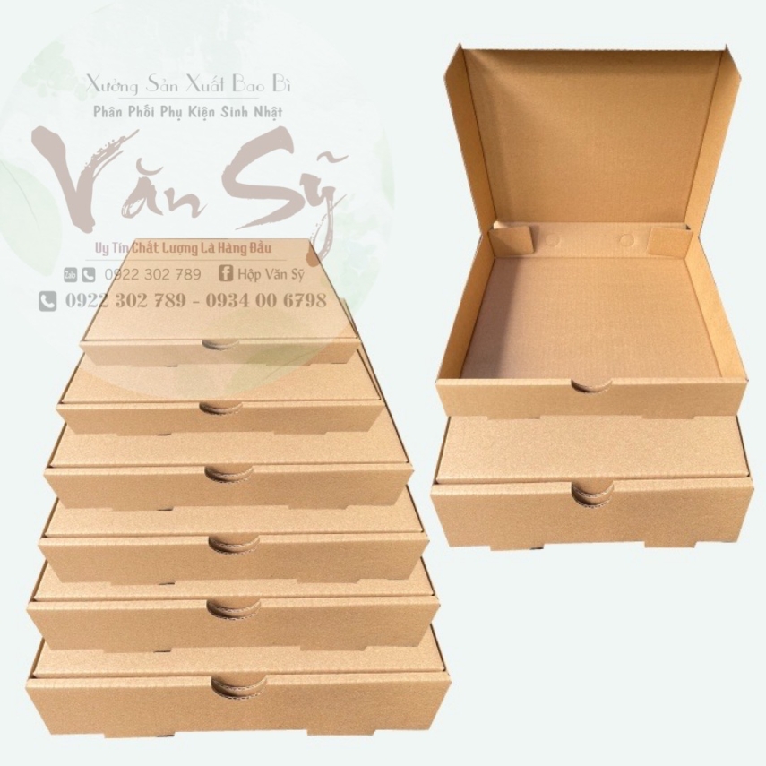 Hộp Đựng Bánh Pizza - Màu Trắng Hoặc Nâu