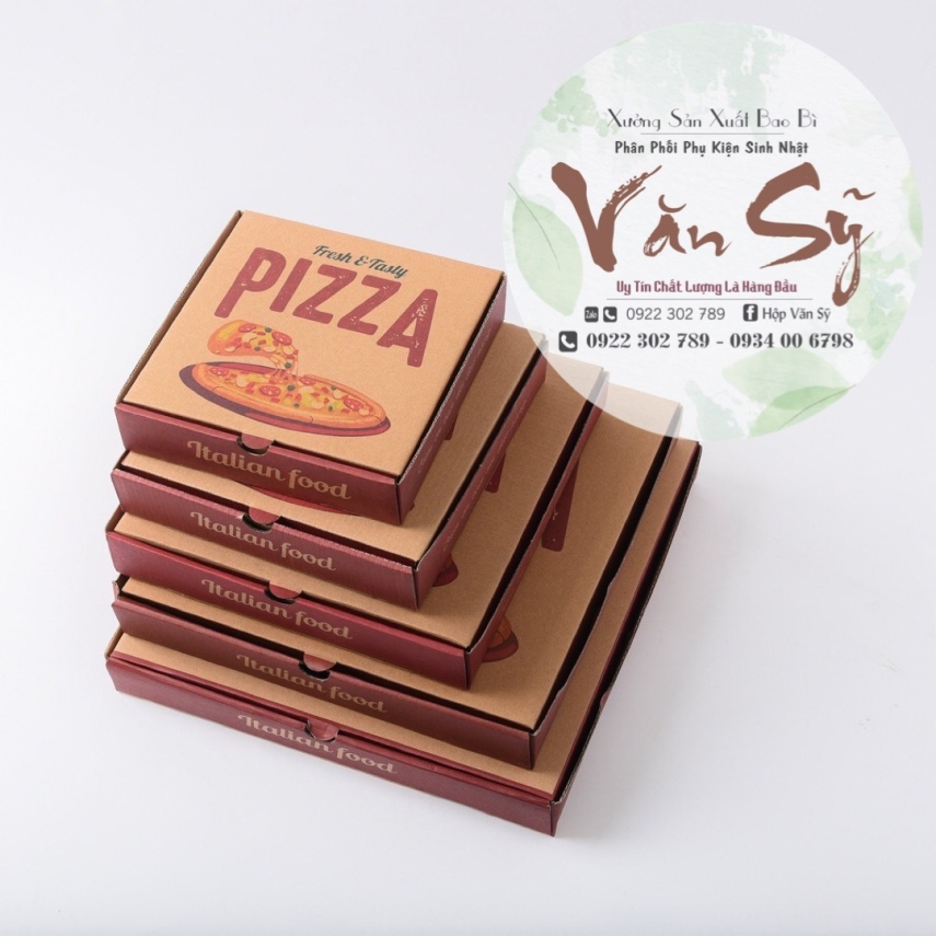 Hộp Đựng Bánh Pizza - Màu Trắng Hoặc Nâu