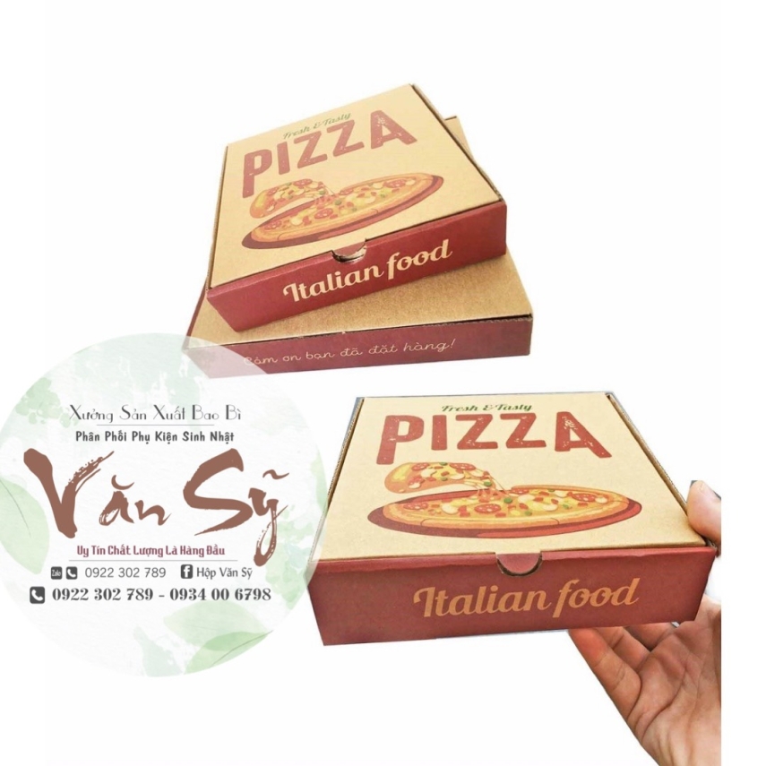 Hộp Đựng Bánh Pizza - Màu Trắng Hoặc Nâu