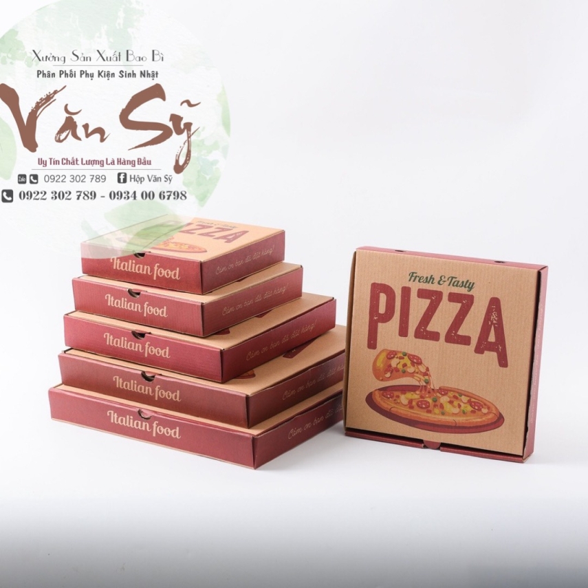 Hộp Đựng Bánh Pizza - Màu Trắng Hoặc Nâu