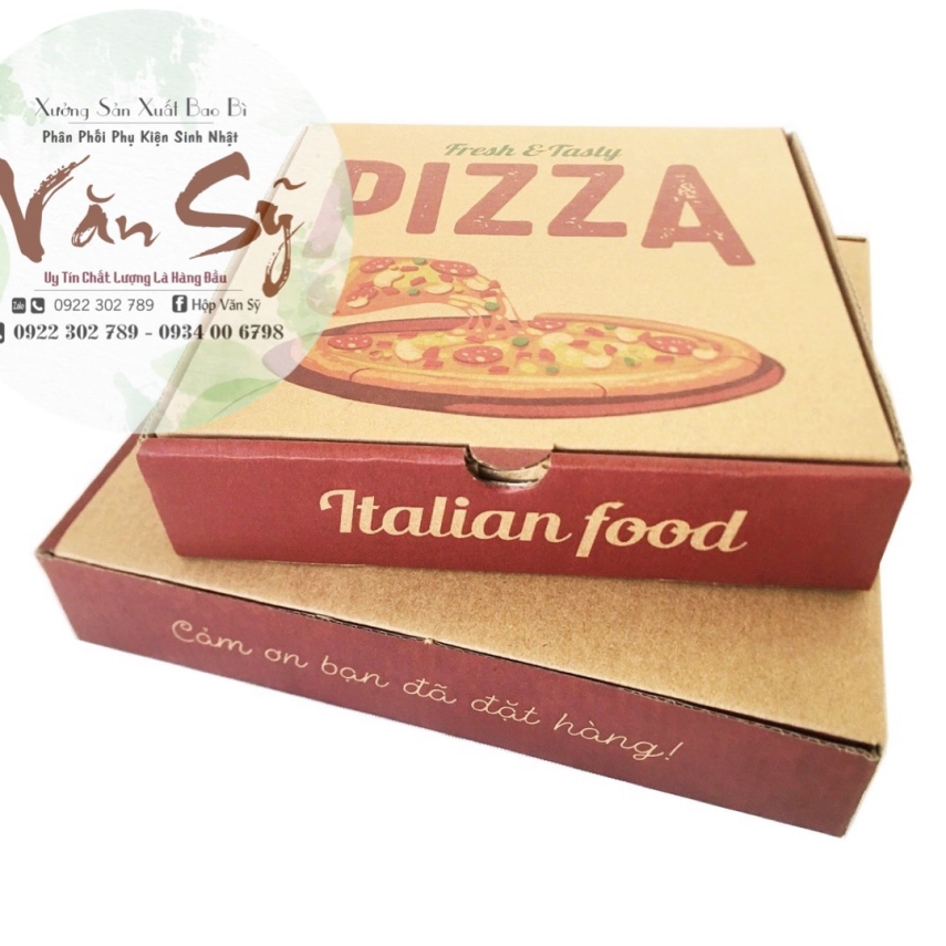 Hộp Đựng Bánh Pizza - Màu Trắng Hoặc Nâu