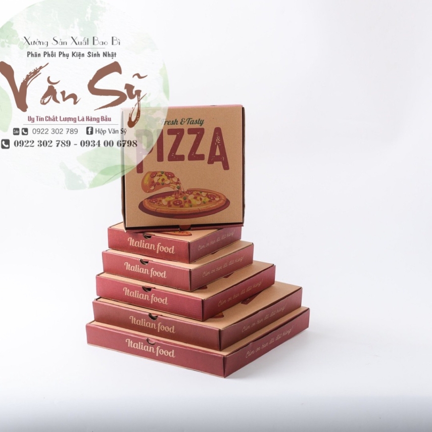 Hộp Đựng Bánh Pizza - Màu Trắng Hoặc Nâu