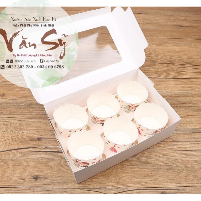 Hộp Bánh Cupcake - 1 - 2 - 4 - 6 - 12 Bánh