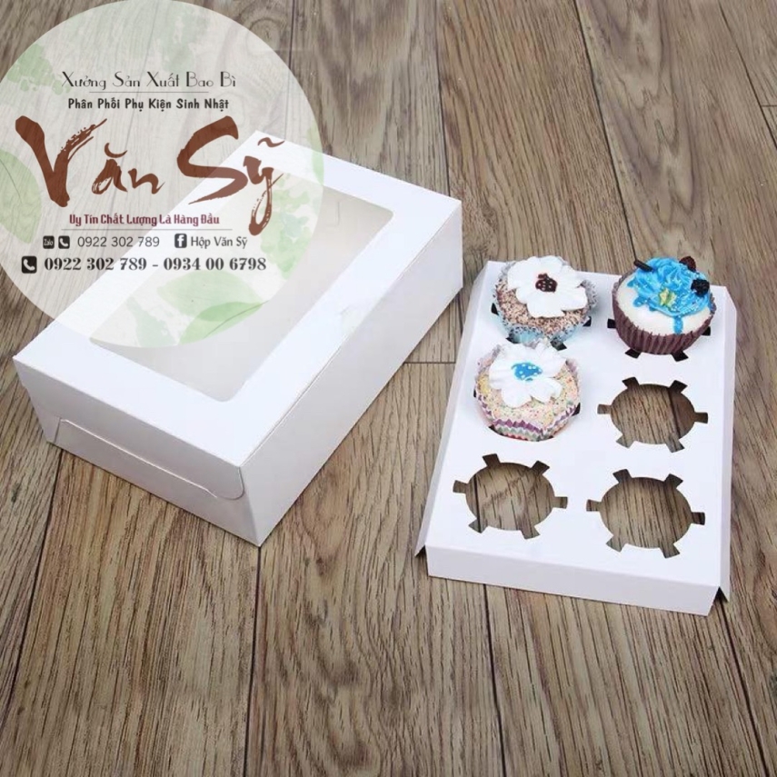Hộp Bánh Cupcake - 1 - 2 - 4 - 6 - 12 Bánh