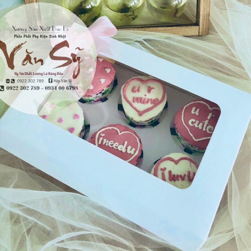 Hộp Bánh Cupcake - 1 - 2 - 4 - 6 - 12 Bánh