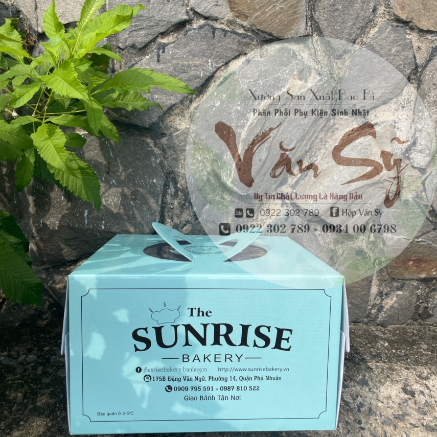 Hộp Bánh Kem Giá Rẻ Cao 18cm mã Xanh Mint