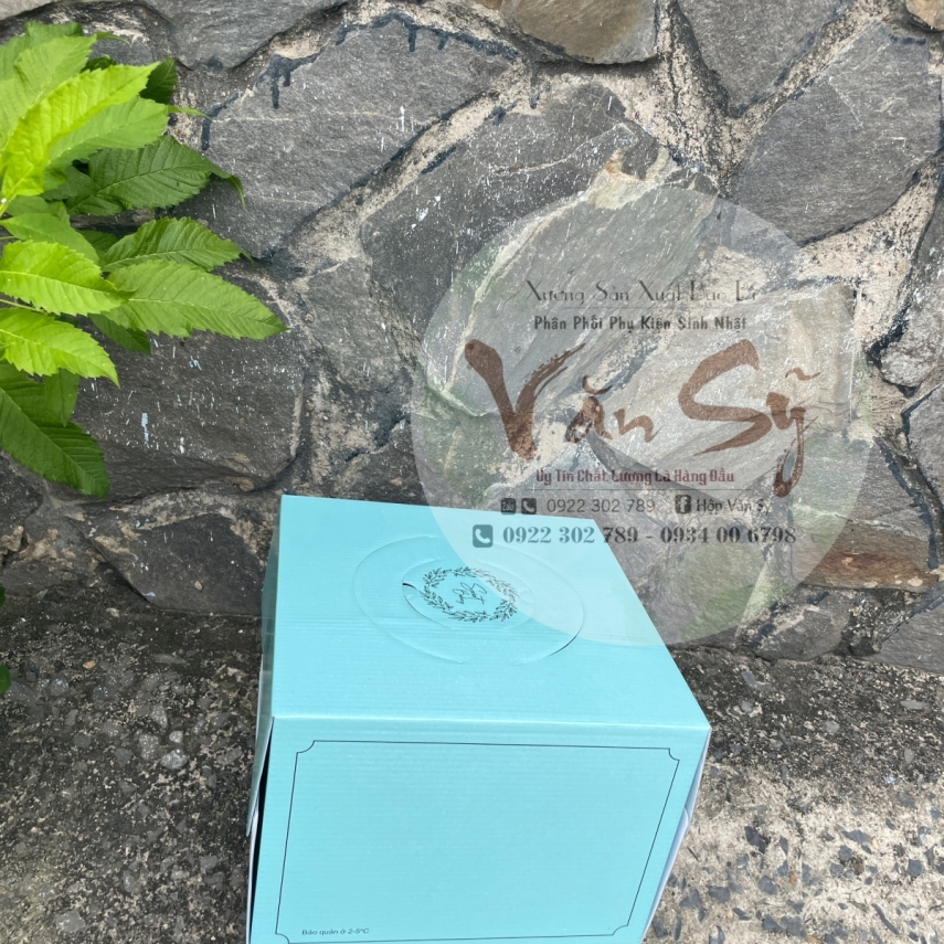 Hộp Bánh Kem Giá Rẻ Cao 18cm mã Xanh Mint