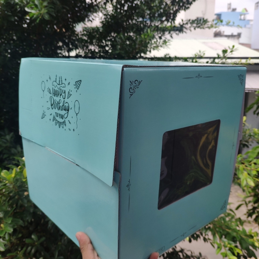Hộp bánh sinh nhật Cao 25cm - 30cm  Mẫu Xanh Ngọc - mã XNC (SP1)