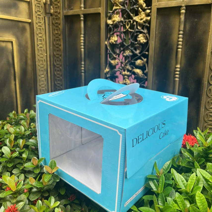 Mẫu hộp bánh sinh nhật cao 18cm màu Xanh Fa