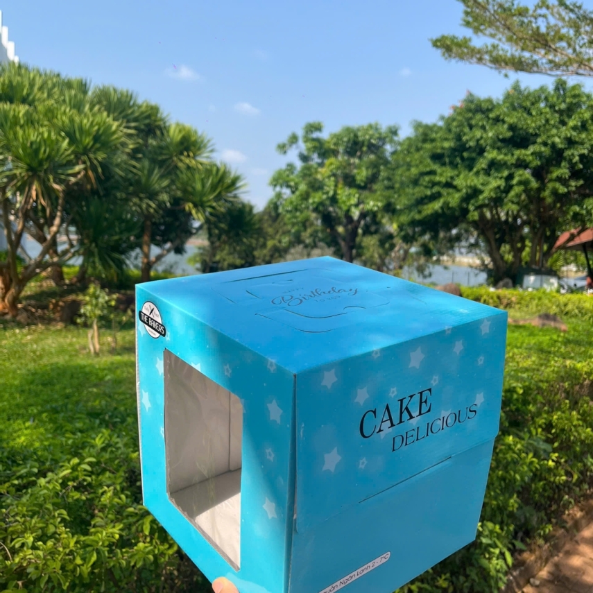 Hộp bánh sinh nhật Cao 25cm - 30cm Mẫu Xanh - mã XC01 (SP1)
